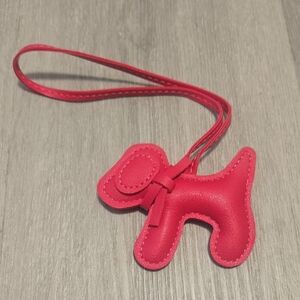 Pink Dog-Shaped Bag Charm Accessory